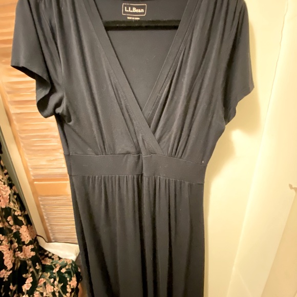 LL Bean black midi dress. Cotton! - Picture 1 of 3